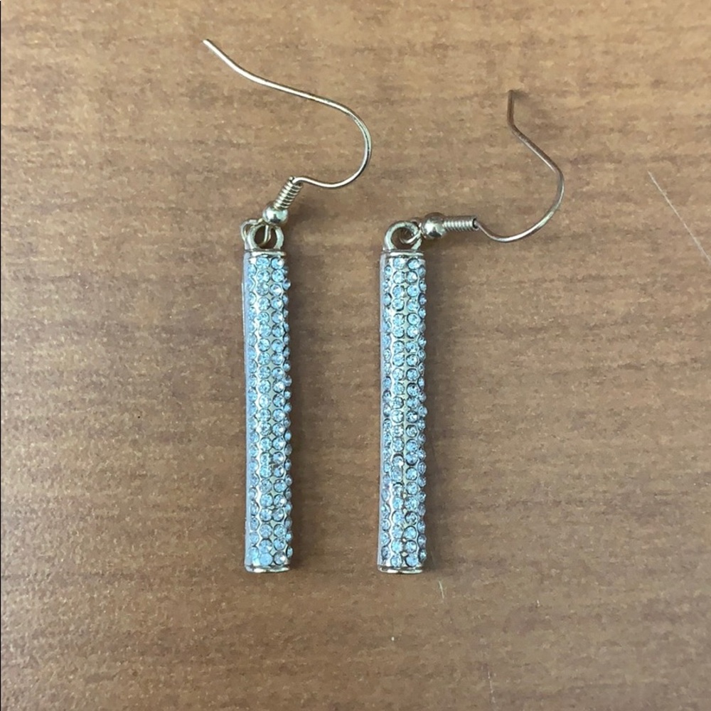 Gold earrings with silver diamonds